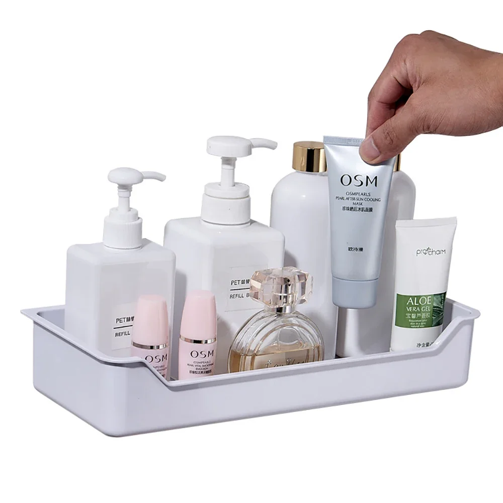 1pc Triangle Shower Shelf With Shampoo Holder, Shampoo Body Wash Lotion  Holder, Bedroom Cosmetic Organizer, Home Essential