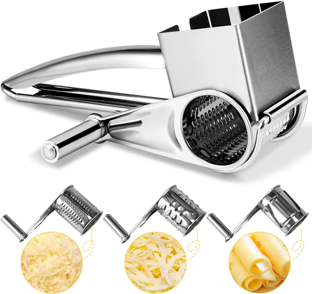 Stainless Steel Cheese Slicer, Shredder, 4 Manual Rotary Grater,  Multifunctional Grater, Butter Cutter, Kitchen Gadgets, 5 in 1 - AliExpress