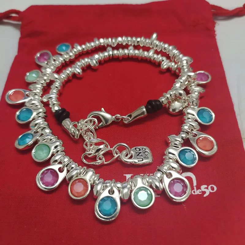 

Женское ожерелье из серебра 925 пробы с разноцветными кристаллами