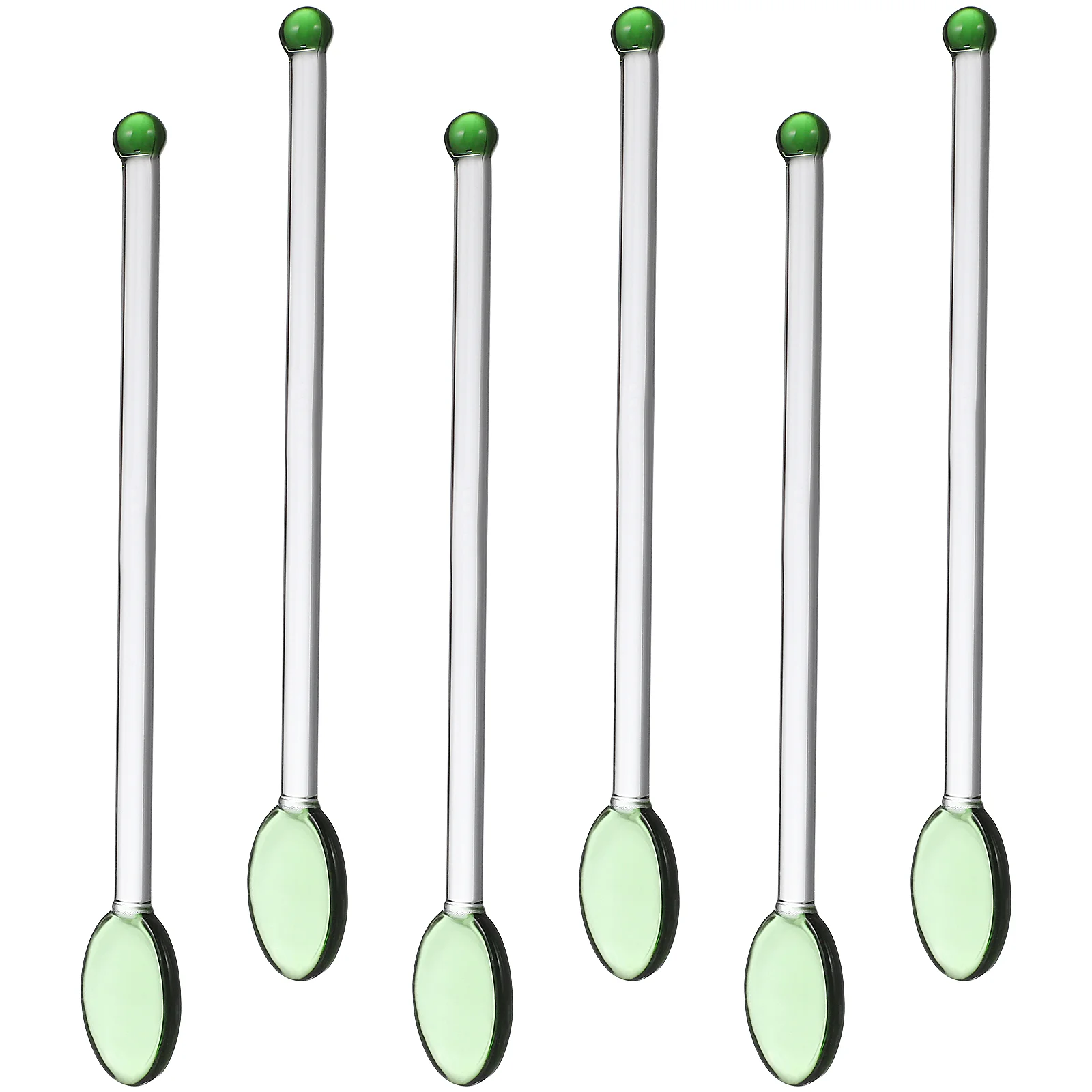 

Transparent Long Handle Glass Milk Drink Round Shape Lovely Stirrers Swizzle Stirring Rods for Household (Assorted Color)