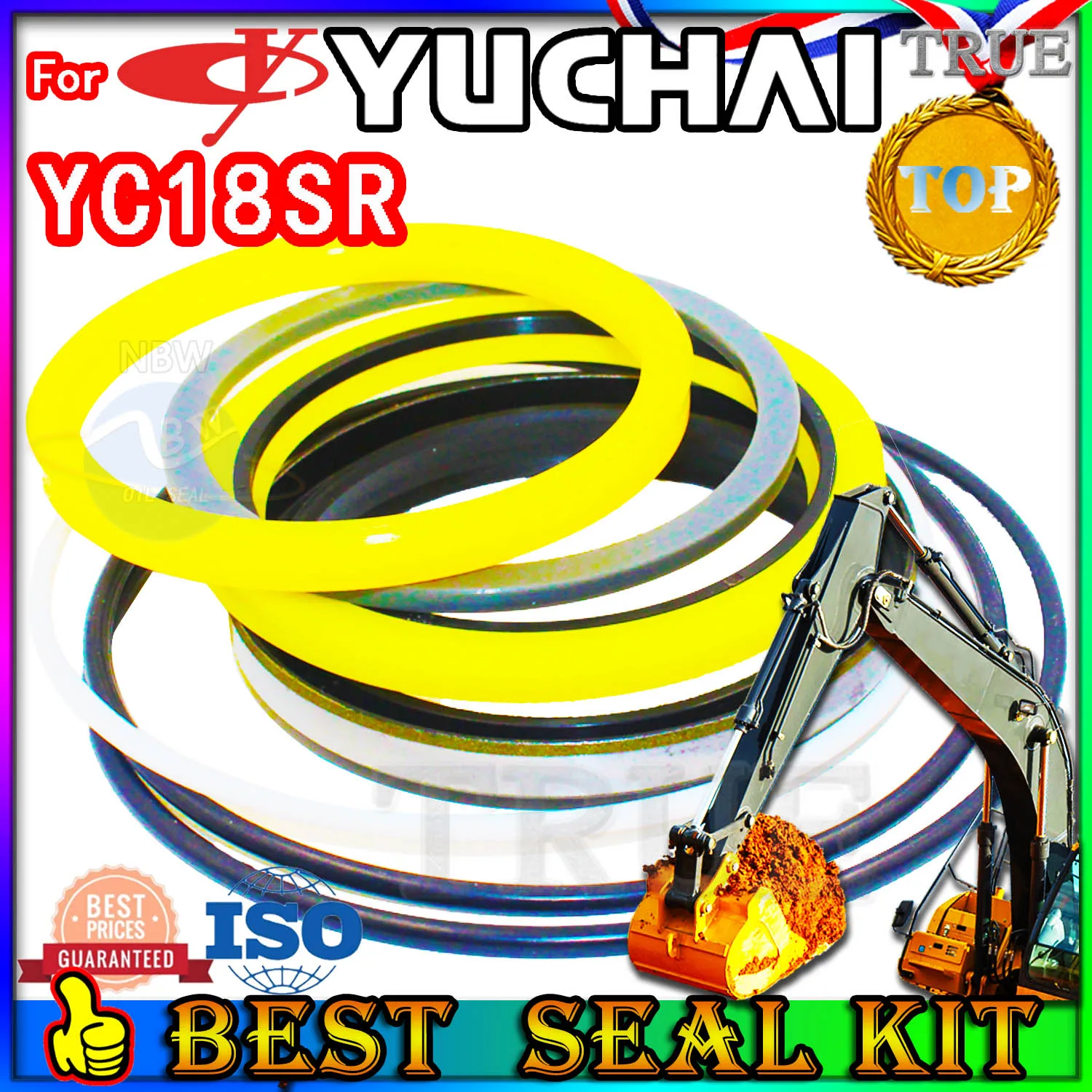 

For Yuchai YC18SR Oil Seal Repair Kit Boom Arm Bucket Excavator Hydraulic Cylinder Joystick Engine O-ring Pump Digger Adjust