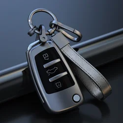 Titanium Gray Flip Car Key Case Cover - Premium Automotive Accessory (D3)