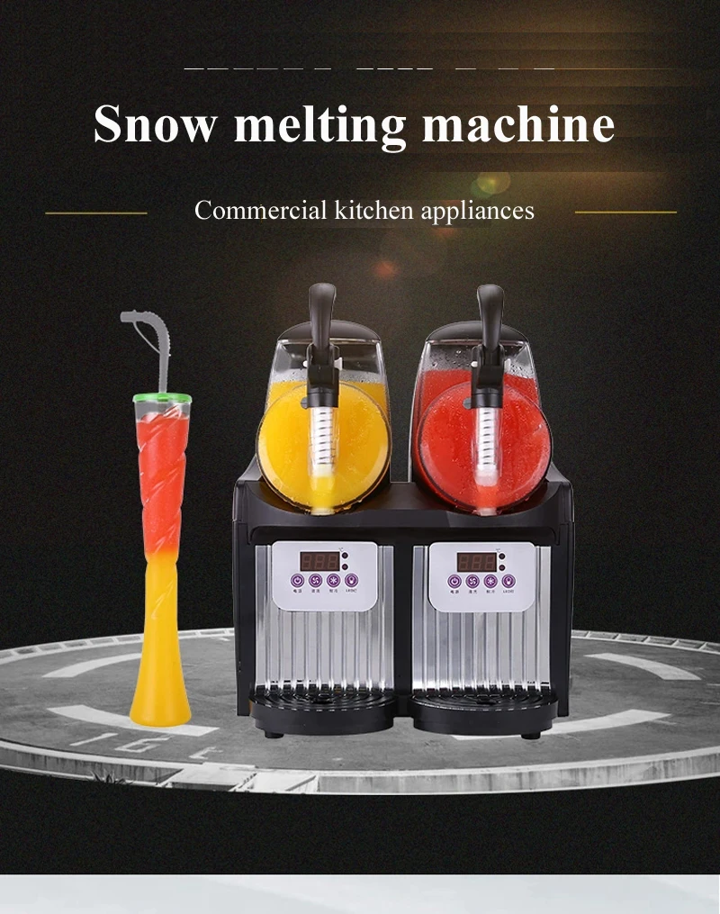 Description Picture 3 of item300W Slush Machine Double Slot Snow Melting Machine Snow Mud Ice Beverage Cold Drink Machine Double Tank Slush Ice Cream Machine