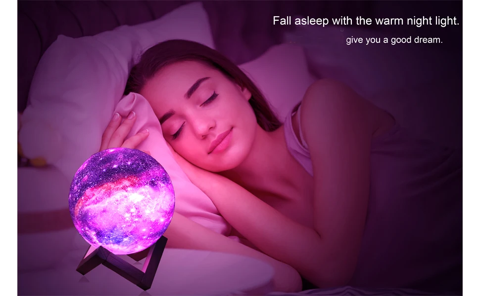3D Printing Moon Lamp Galaxy Moon Light Night Light For Kids 16 Color Change Night Lamp Touch and Remote Control Galaxy Toy Gift