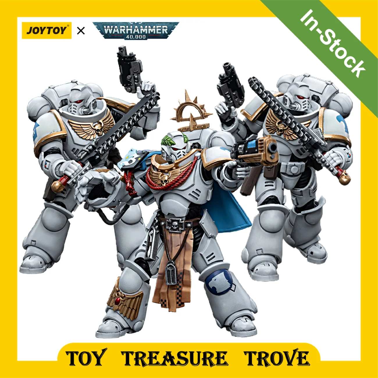 [In-Stock] Joytoy Warhammer 40K Action Figures Space Marines White Cons Captain Messinius Intercessors Anime Military Model