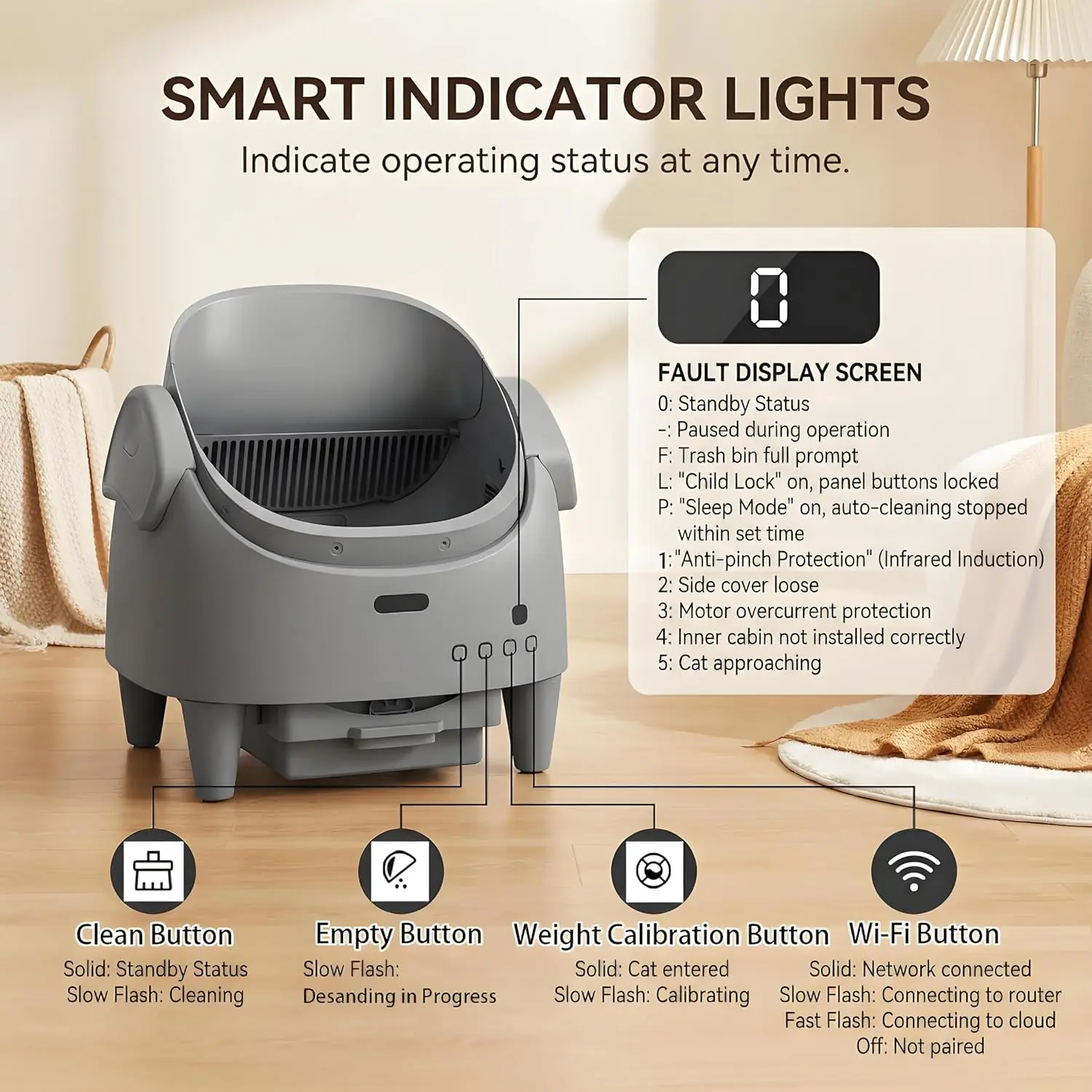 Smart Automatic Self-cleaning Cat Litter Box With App Control_voghion.com
