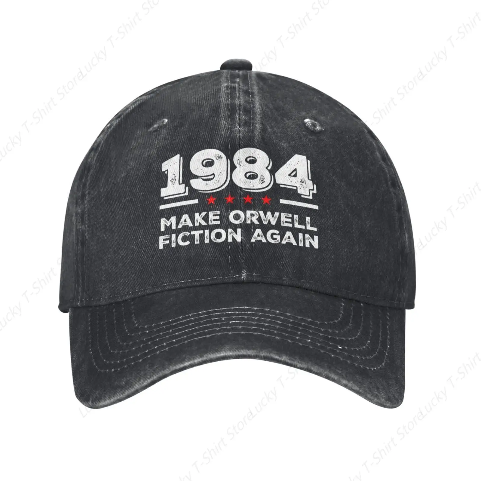Make Orwell Fiction Again 1984 Graphic Trucker Hat for Men Women Baseball Cap Unisex Headwear for Casual Outdoor 3