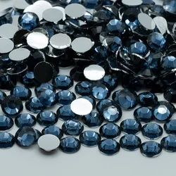 High Transparent Flat - Bottom Resin Diamonds for Nail Art and Jewelry Crafting (Ink blue)
