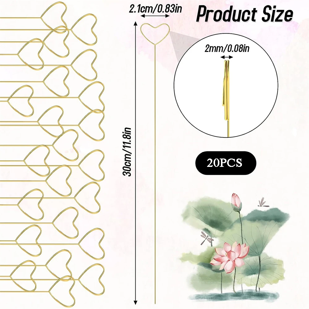 20/10PCS Flower Card Holder Art Card Holder Love Star Metal Wire Photo Stick Wedding Party Birthday Flower Ho floral card holders,photo holder stand
