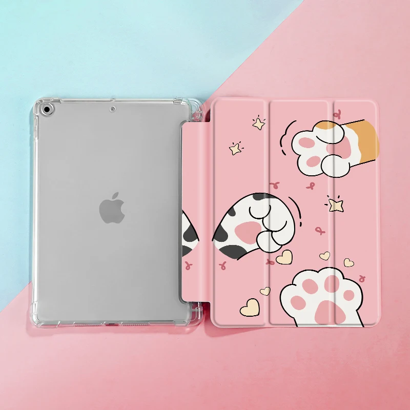 Adorable Cat Paw iPad Case with Pencil Holder and Auto Wake/Sleep Cover