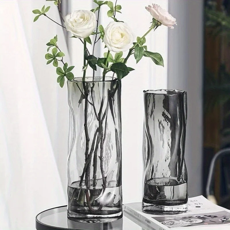 Large Glass Flower Vase – Clear Decorative Vase for Roses, Lilies 2