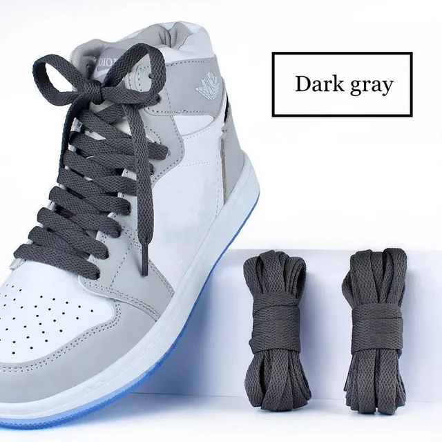 36Colors Flats Shoelaces For Air Force Tennis Shoe Laces Sneaker White Black Canvas Men Women Shoelace Basketball Shoes Strings Dark gray