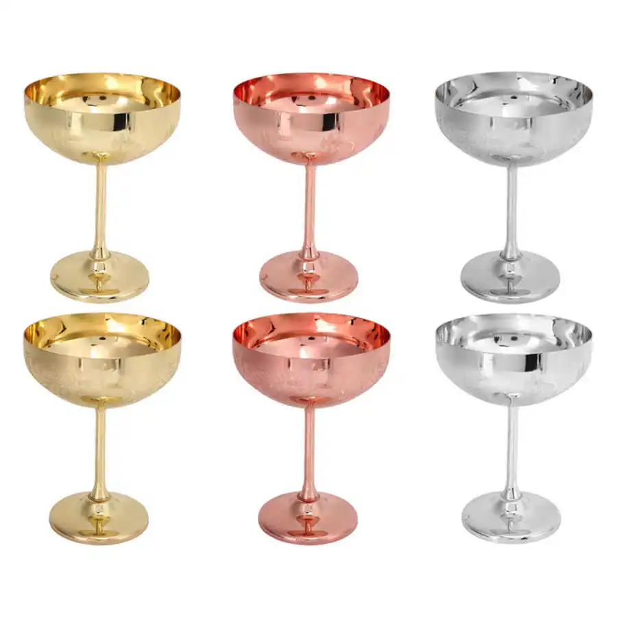 Description Picture 2 of itemMetal Glass 304 Stainless Steel Goblet Engraved Bar Party Red Wine Cup Decorative Cups