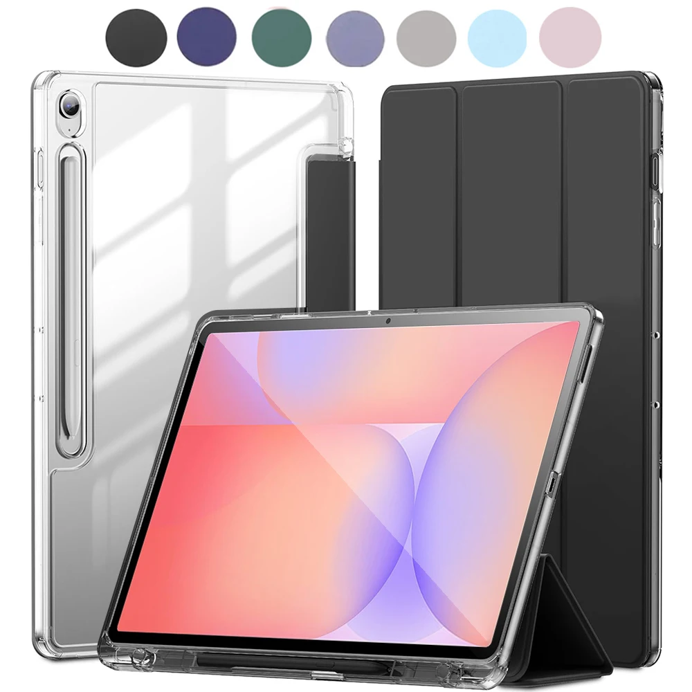 Crystal Clear Tablet Case with Pencil Slot and Auto Sleep/Wake Functionality