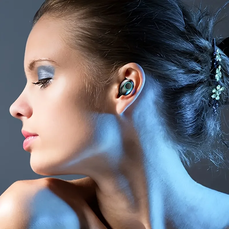 Three-screen Intelligent Digital Display Power Wireless Bluetooth Earphones Mirror Earphones