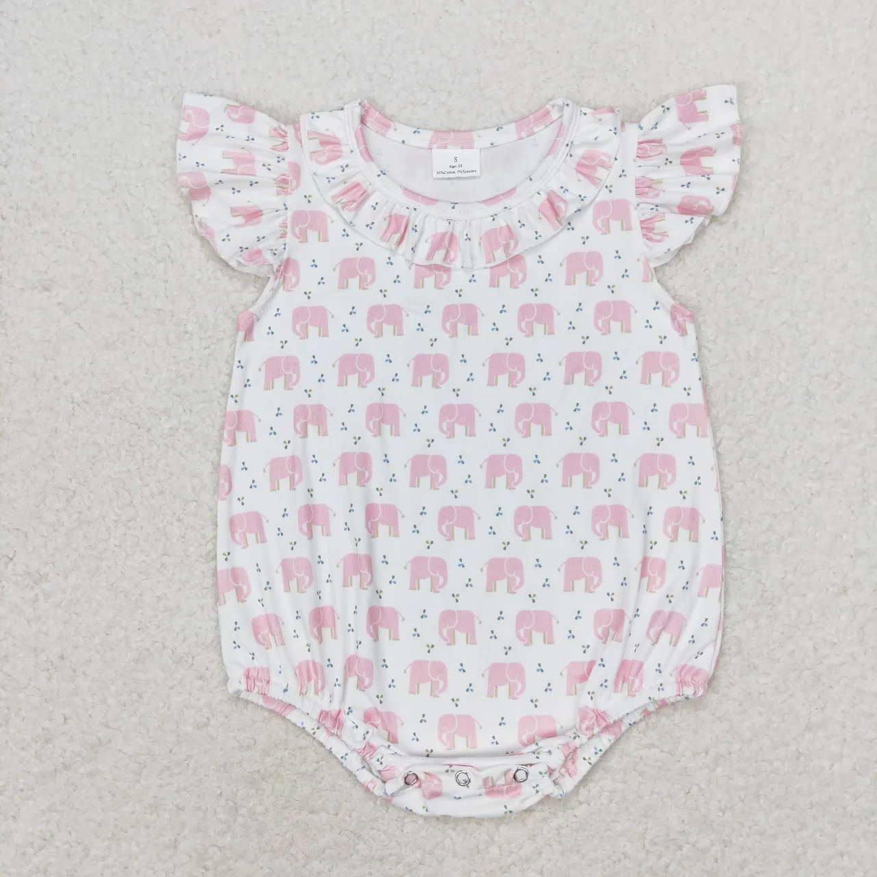 Wholesale Children Summer Wear Newborn Romper Baby Girl Floral Ducks Bubble Jumpsuit Kids Toddler Infant One-piece Clothing 2
