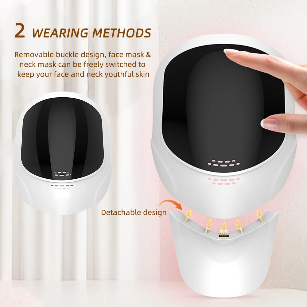 7 Colors Face Mask and Neck LED Therapy Anti Aging Wrinkle Acne Pore Oil Control Skin Tighten Whitening Anti Acne Face Lifting