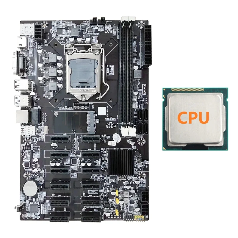 gaming pc motherboard B75 12 PCIE ETH Mining Motherboard+Random CPU LGA1155 MSATA USB3.0 SATA3.0 Support DDR3 RAM B75 BTC Miner Motherboard cheap motherboard for pc