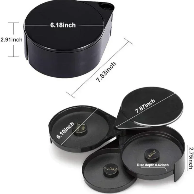 Bar Accessories 3 Tier Rotating Salt Rimmer Box Mixing Salt Sugar Rim Box Juice Cocktail Seasoning Rimmers Bartender Tool