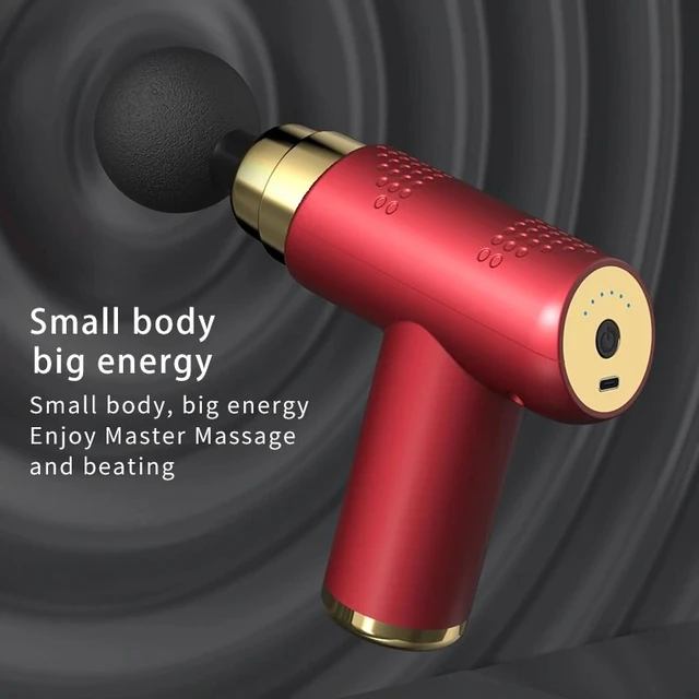 Portable Mini Massage Gun Pistol Facial Massager For Body Neck Deep Tissue Muscle Relaxation Gout Pain Relief Body Massager