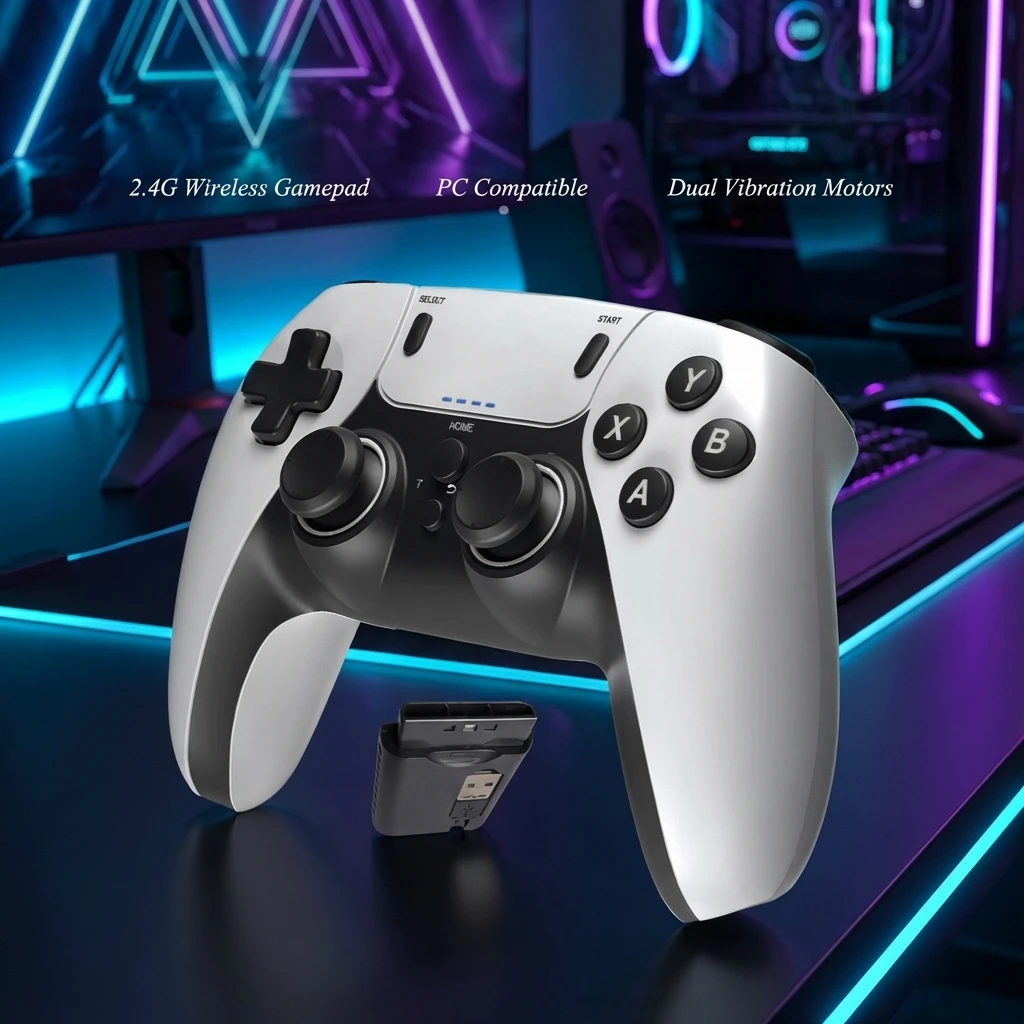 Wireless Gaming Controller - Handheld Game Console with Entertainment Gamepad for PS1 PS2 PS3 PC Android - 5