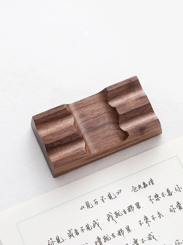 Walnut Wood Pen Holder Stand Desk Organi