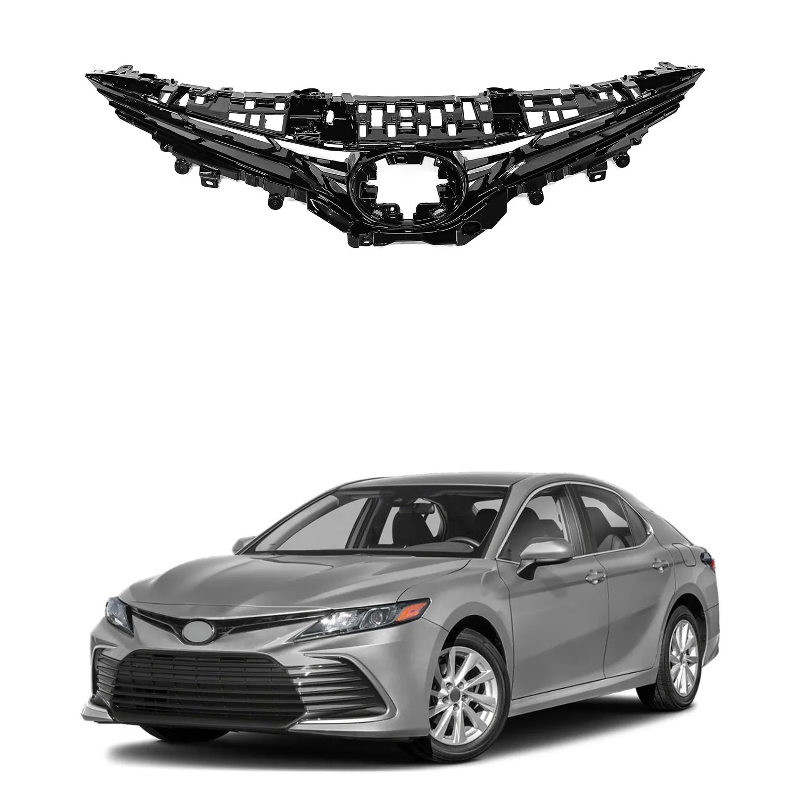 Toyota Camry LE/XLE 2021 2022 2023 레이싱 그릴 가드 프로텍터 커버 바디 키트 53111-06B60 53111-06F30 용 자동차 전면 그릴