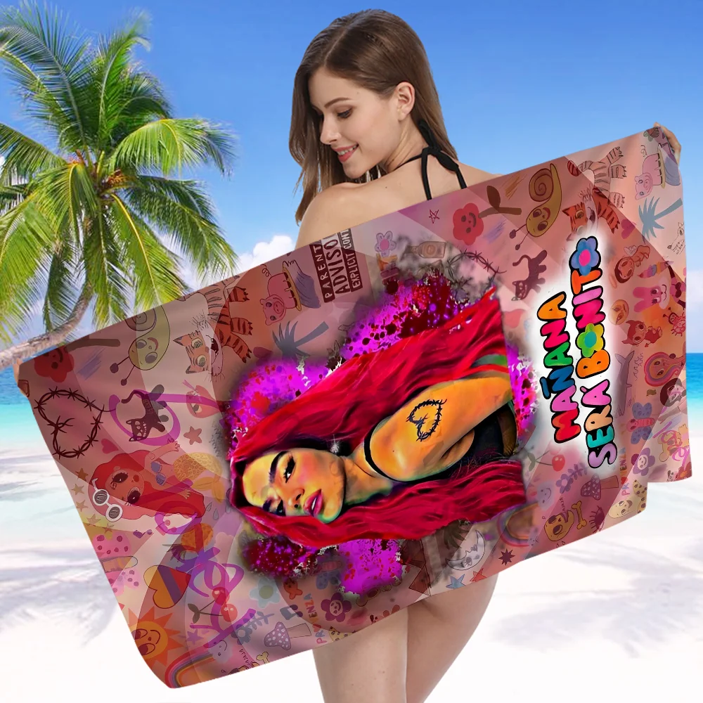 Karol g Manana Sera Bonito Beach Towels Shower Towel Sauna Travel Spa Microfiber Quick Dry Gym Accessories Cute Room Decor 6