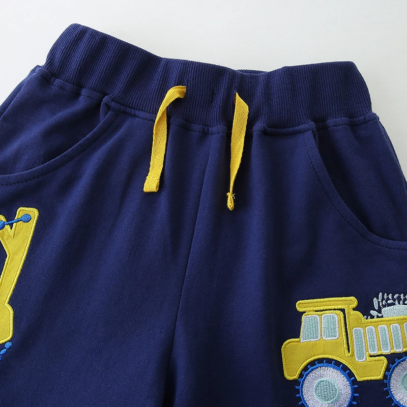 2025 Summer Kids Clothes Toddler Baby Boys Short Pants Cotton Children's Clothing Wear Cartoon Excavator Trousers