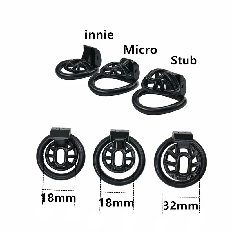 Penis Chastity Cage Chastity Lock Sex Toy Penis Cock Ring Male Chastity Device Positive / ​Negative with 4 Cock Rings Super Small Cock Cage for Men Gay Sex Toys