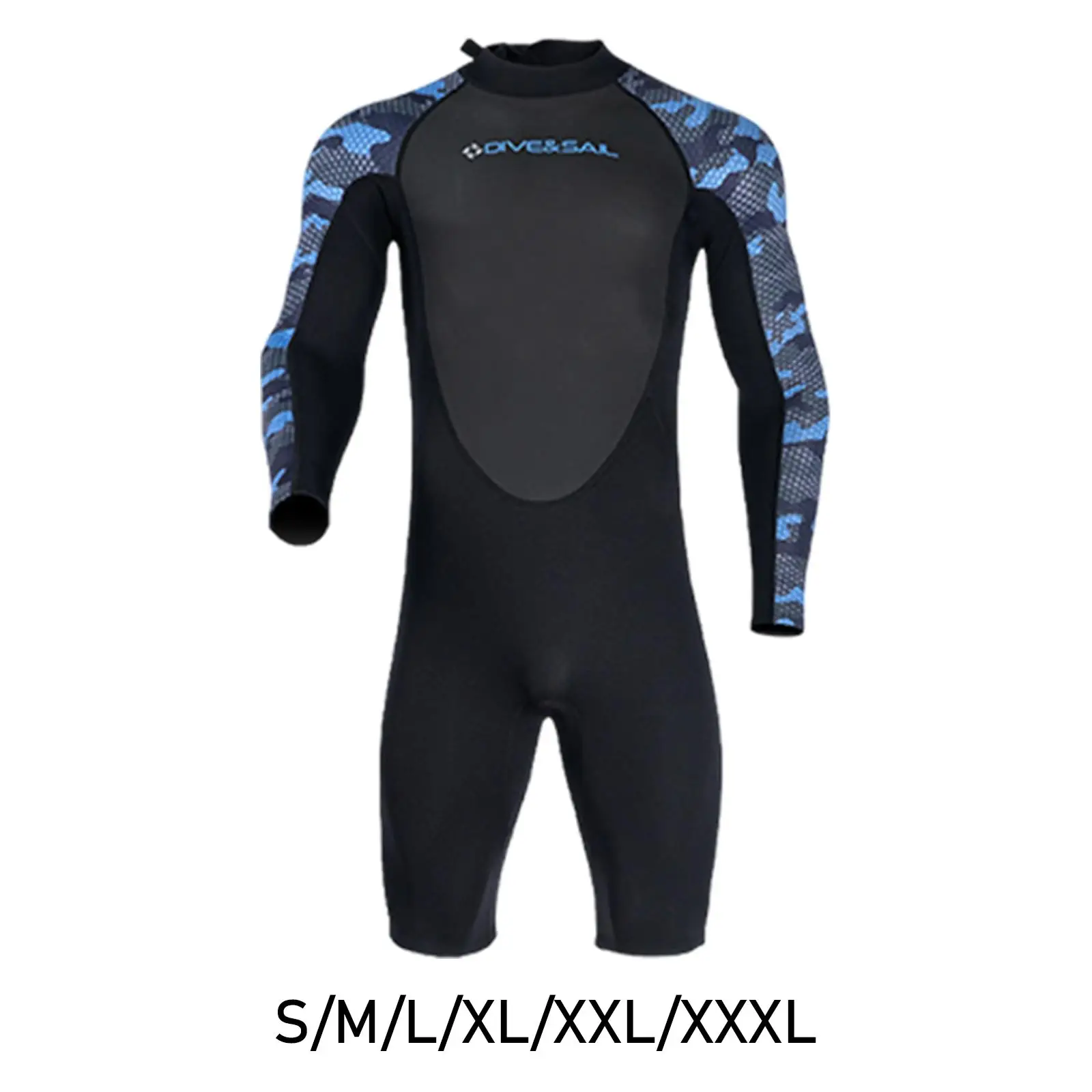 

2mm Neoprene Wetsuit Men Shorty Shorts Back Zip Long Sleeve Diving Suit for Surfing Kayaking Cold Water Canoeing Dive Skin