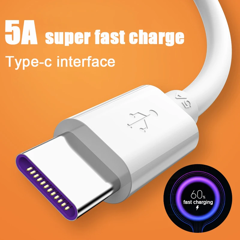 5A 3m USB Type C Data Cable Fast Charging Mobile Phone Android Charger Type-C Suitable for Huawei OPPO Xiaomi Redmi | Мобильные