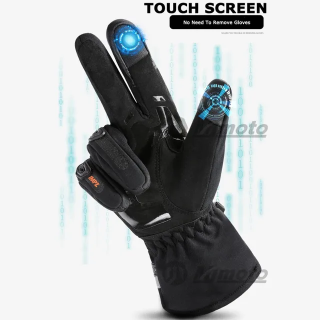 Suredépensé-Gants de moto coupe-vent et imperméables pour hommes, gants d'équitation de moto, écran tactile, motocross, moto, hiver 6