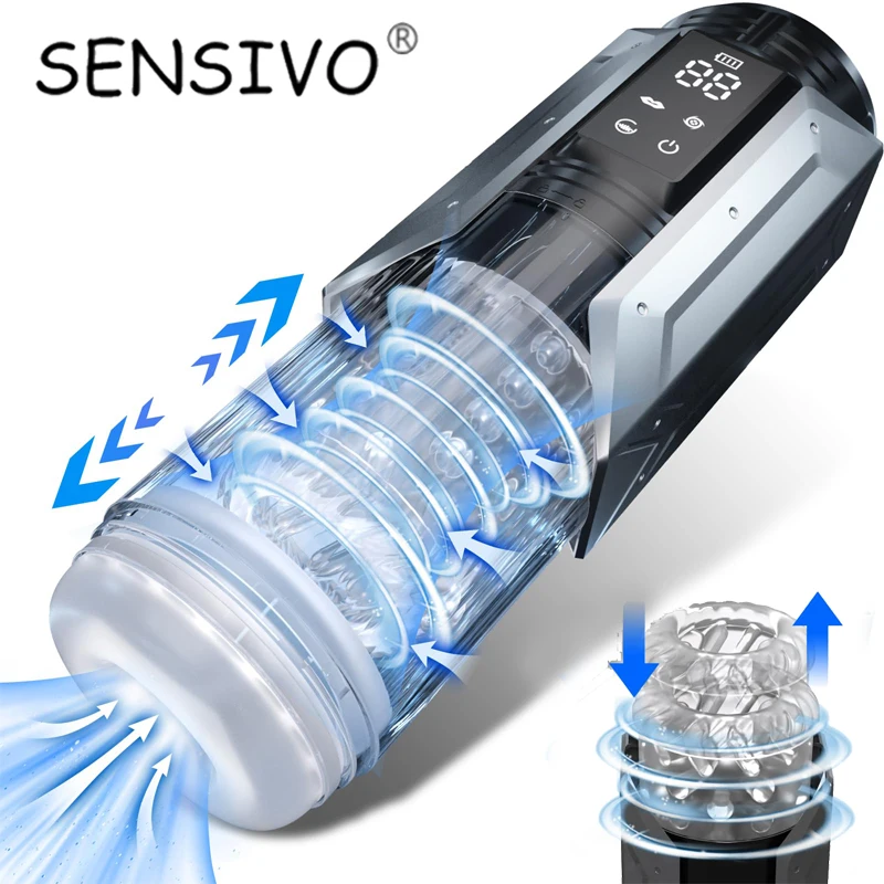 Telescopic Rotation Masturbator Cup Sucking Penis Pump Pocket Pussy Blowjob Sex Toys Stroker Piston Automatic Mastubator Men male masturbation toys