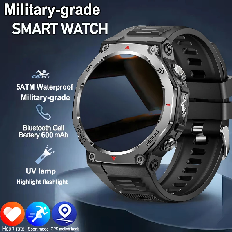 2026 New Outdoor Sports Smart Watch Men 5 ATM Waterproof GPS Motion Track Fitness Tracker Heart Rate Bluetooth Call Smart Watch 1