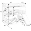 Triple Bunk Bed with Slide, Full Over Full Over Full Bunk Bed Convertible Triple Beds for Kids/Teens/Adults, Children Beds 4