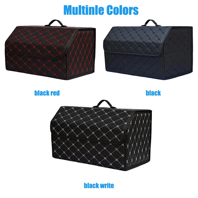 Car Trunk Organizer Box Large Capacity Auto Multiuse Tools Storage Bag Stowing Tidying Leather Folding Emergency Storage Box car storage bag car trunk organizer trunk organizer trunk storage holder car interior organizer