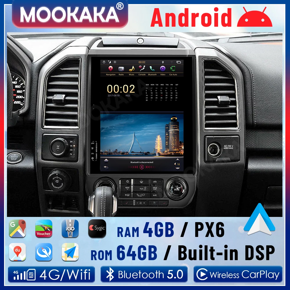 

2 Din Android 11.0 8G+128GB Car Radio Multimedia Player For Ford F150 2015-2019 GPS Navigation Auto Stereo Head Unit DSP Carplay