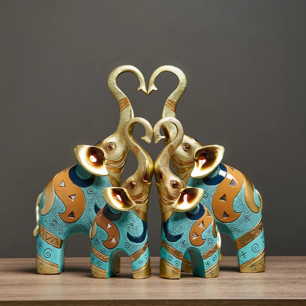 2Pcs European Feng Shui Elephant Decoration Resin Creative Animal Home –  acacuss, image size:1000x1000