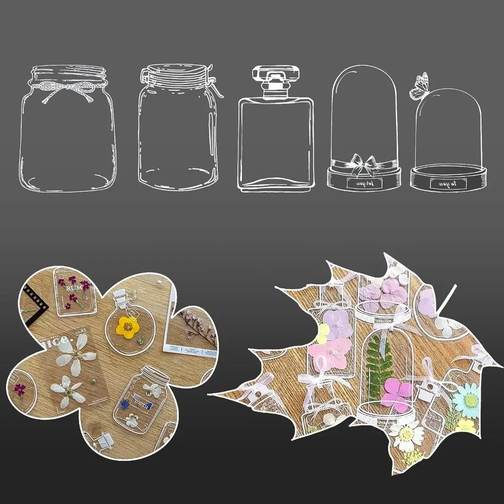 

for Kids Book Lovers Transparent Dried Flower Bookmarks Drifting Bottle Pattern for Graduation Flower Page Bookmark