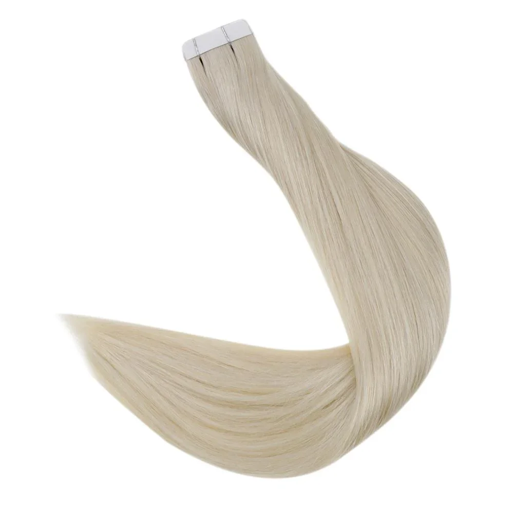 Human Hair Extensions Hair Extensions Laavoo Tape in Real Brazilian Straight Natural Real Human Pure Color 12-24inch