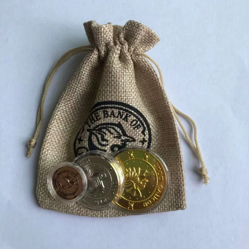 Harry Potter Gringotts Moneta Commemorativa Distintivo Potter Gold Elf Money Bag Magic Academy Gold Barca A Vela Studente Regalo Creativo