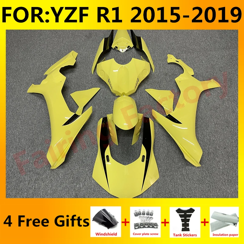 

Новинка, полный обтекатель для мотоцикла ABS, подходит для YZF R1 2015 2016 2017 2018 2019 годов, полный обтекатель для кузова, комплект обтекателей желтого и черного цветов