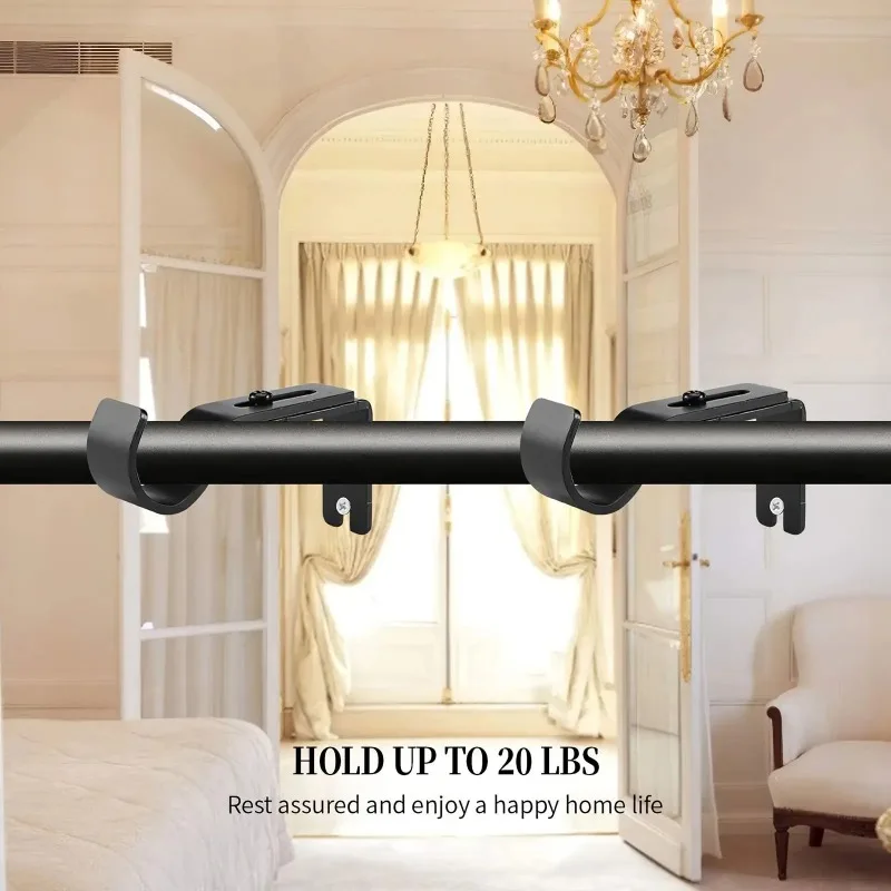 Curtain Rod Curtain Track Bracket 2pcs Heavy Duty Curtain Rod Bracket Practical Bracket Hang Curtain Rod Holders Tap Right Into Window Frame