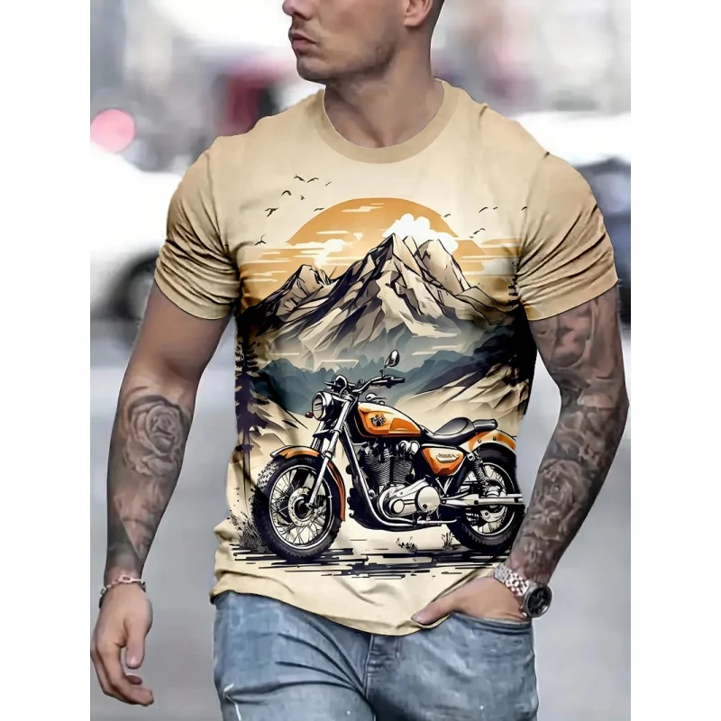 Men Casual Graphic 3D Print T Shirt Oversized Short Sleeve