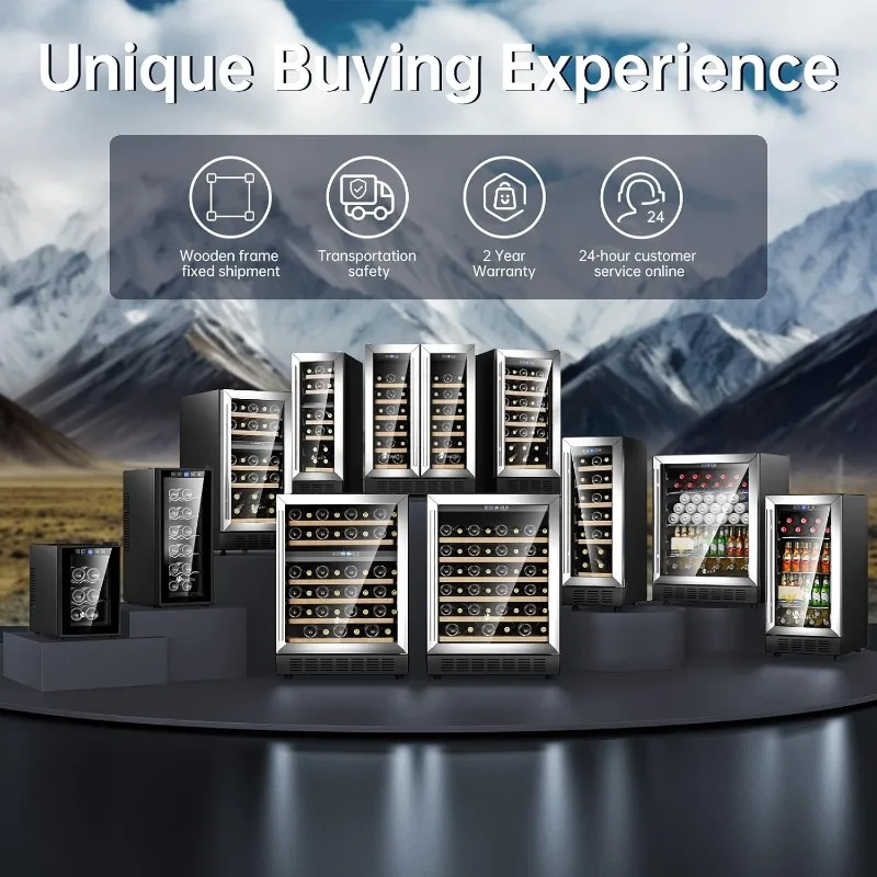 12Inch 16 Bottle Dual Zone Wine Cooler Refrigerator Professional Compressor, Stainless Steel & Tempered Glass For Red Wine 6