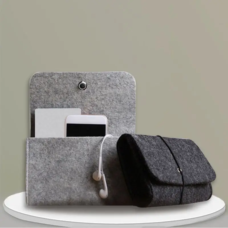 Soft Felt Protective Sleeve Portable Storage Bag Pouch for Charger thumbnail 4