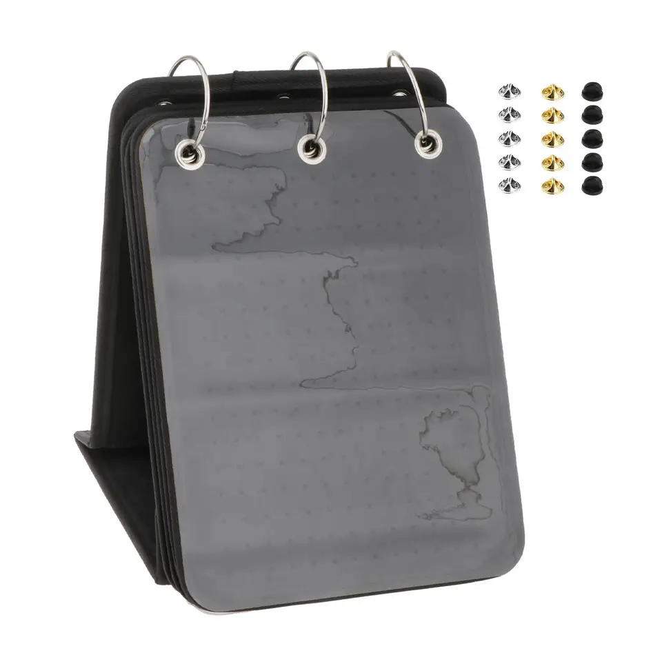 Les-Theresa BoîTe de PréSentation pour Pin'S - 35 X 24 cm - pour Collectionneur de Broches - en Email - Cadre éLéGant pour éPingles, MéDailles, Badges, Rubans, Cadeaux (Noir