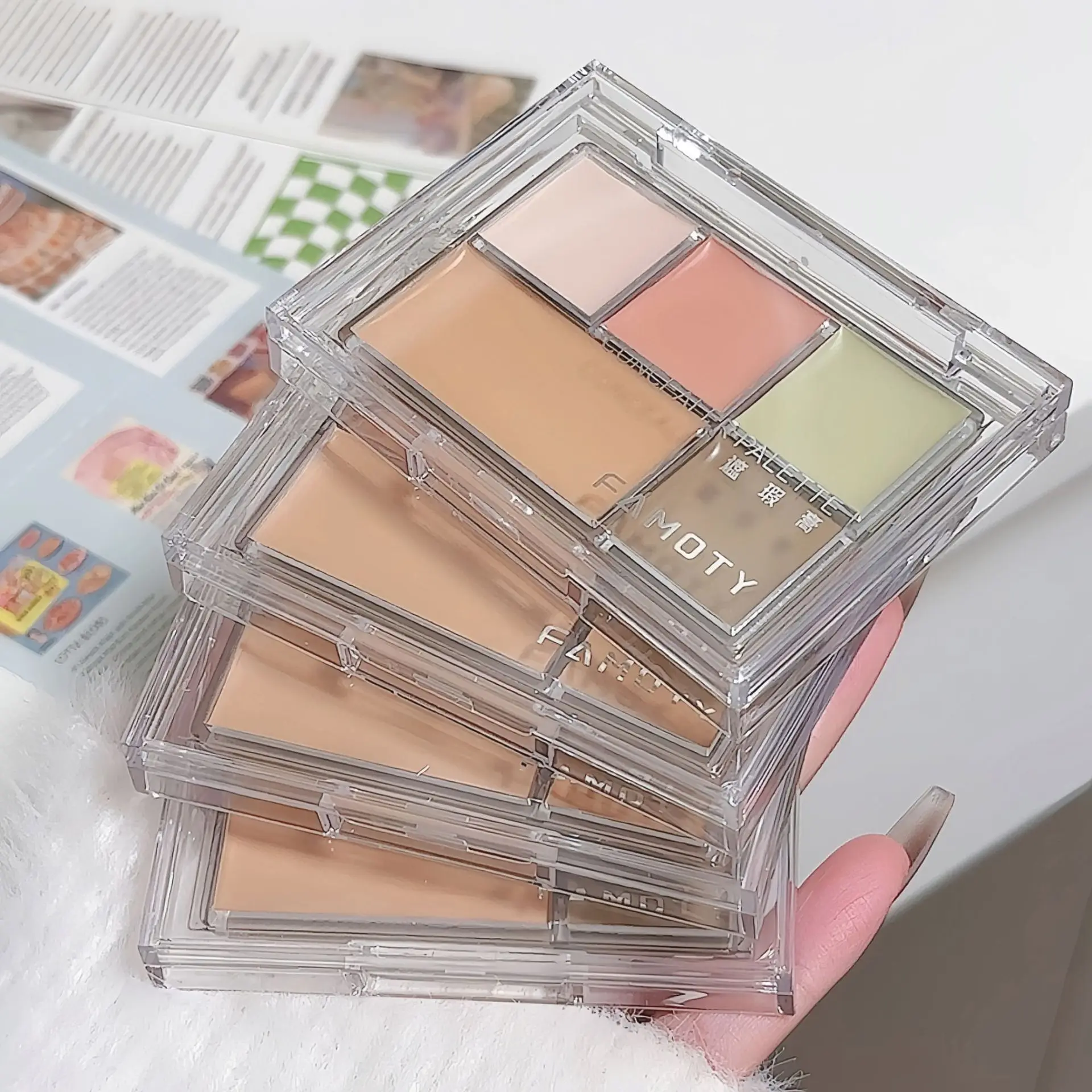 Five-color Concealer Palette Lasting Moisturizing Natural Full Coverage Dark Circles Acne Makeup Even Skin Tone Foundation Cream 6