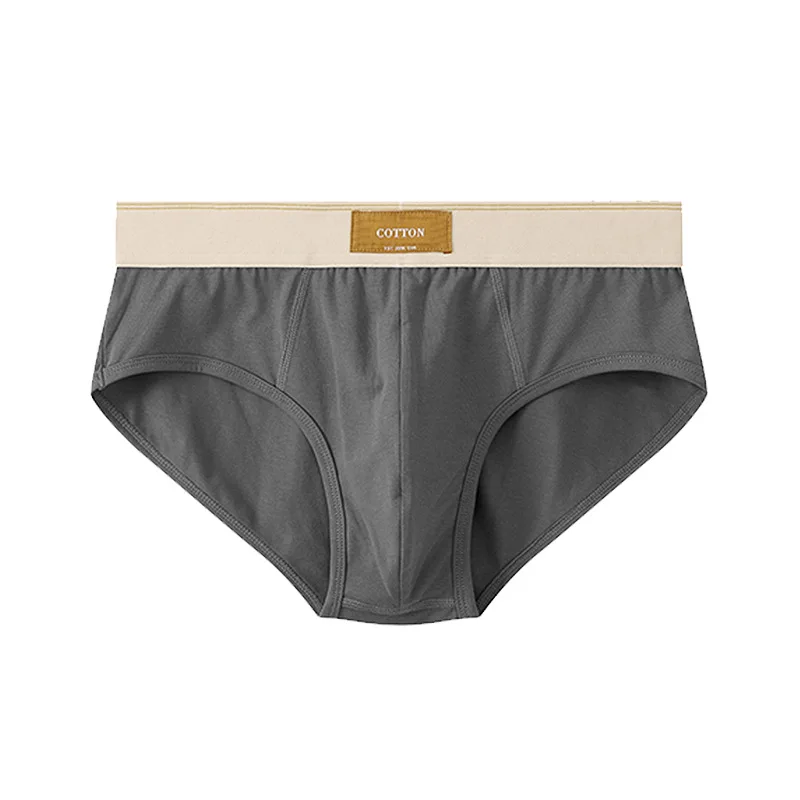 Men's Fashion Briefs Solid Color Panties U Convex Pouch Underwear Loose  Fitting Boy Breathable Cotton Oversized Nighwear Bottoms